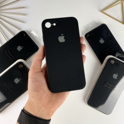 Силіконовий чохол з квадратними бортами на iPhone 7/ 8 / SE 2020 Чорний (18)