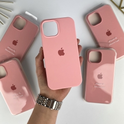 Силиконовый чехол на Айфон 15 c закрытым низом. Silicone Case iPhone 15 Темно-розовый (12)