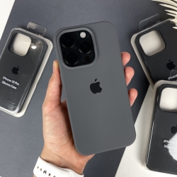 Силіконовий чохол на Айфон 15 Pro із закритим низом. Silicone Case iPhone 15 Pro Сірий (15)