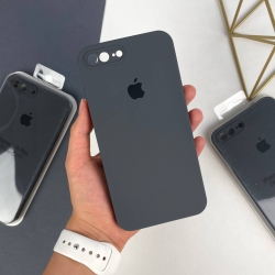Силіконовий чохол із квадратними бортами на iPhone 7 Plus / 8 Plus Сірий (15)