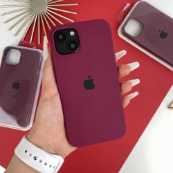 Силиконовый чехол на Айфон 13 Мини c закрытым низом | iPhone 13 Mini Бордовый (42)