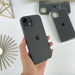 Силиконовый чехол на Айфон 15 Плюс c закрытым низом. Silicone Case for iPhone 15 Plus Серый (15)