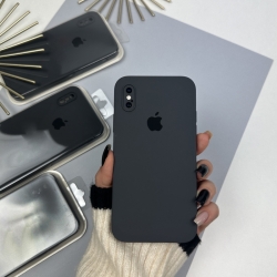 Силиконовый чехол с квадратными бортами на iPhone Xs Max Серый (15)