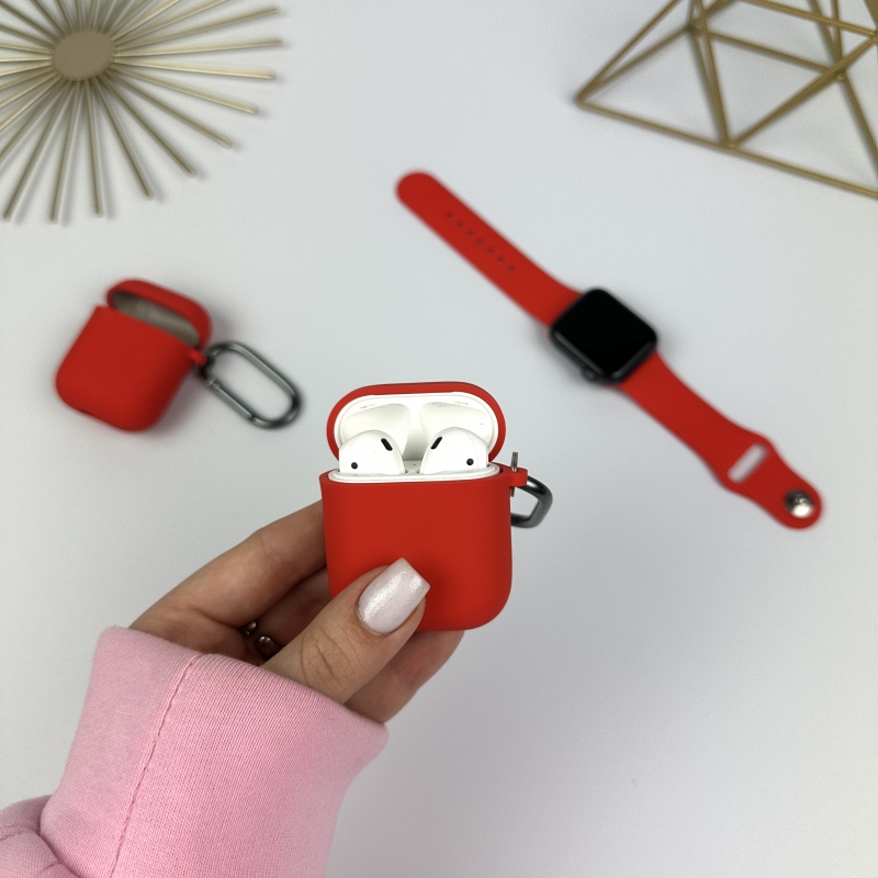 Силіконовий чохол для AirPods 1/2 Червоний (14)