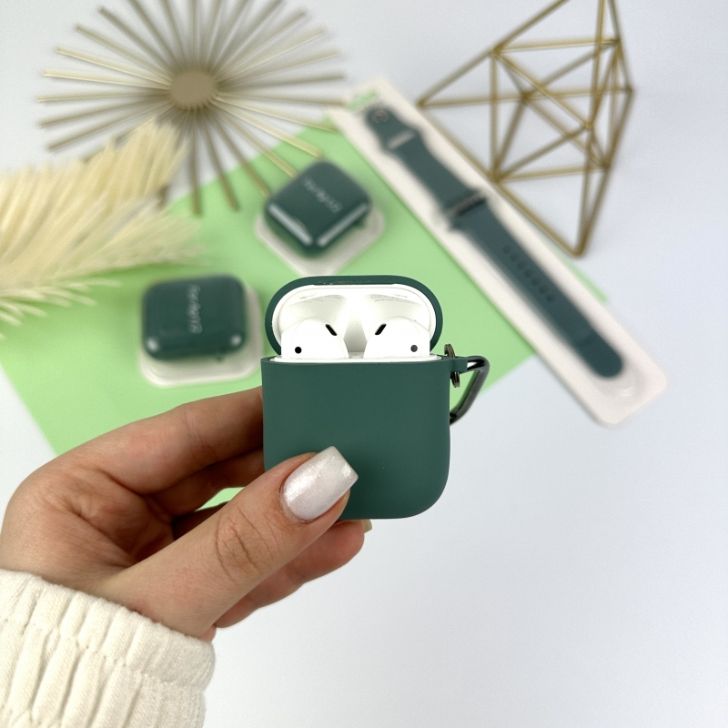 Силіконовий чохол для AirPods 1/2 Світло-зелений (55)