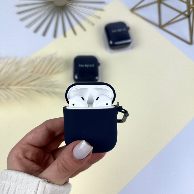 Силіконовий чохол для AirPods 1/2 Темно-синій (8)