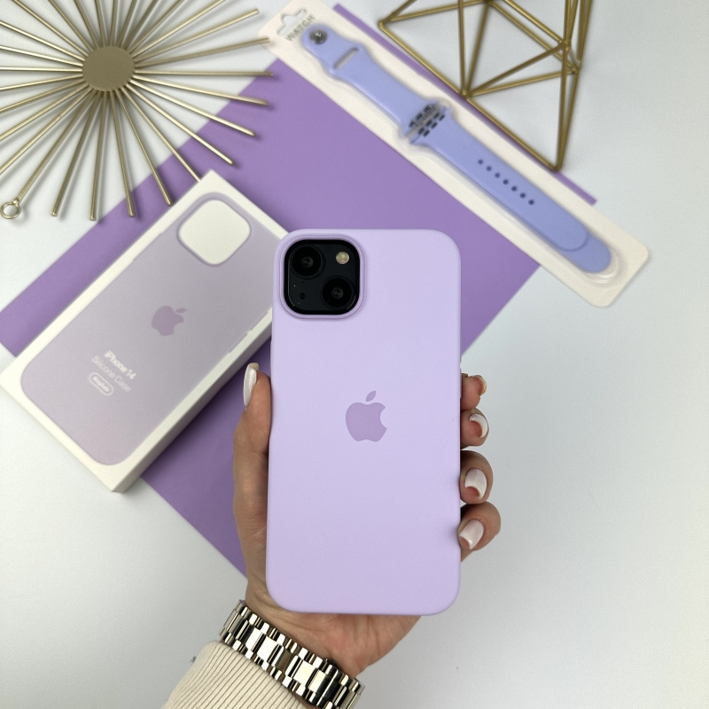 Силіконовий чохол with MagSafe для iPhone 14 Лавандовий