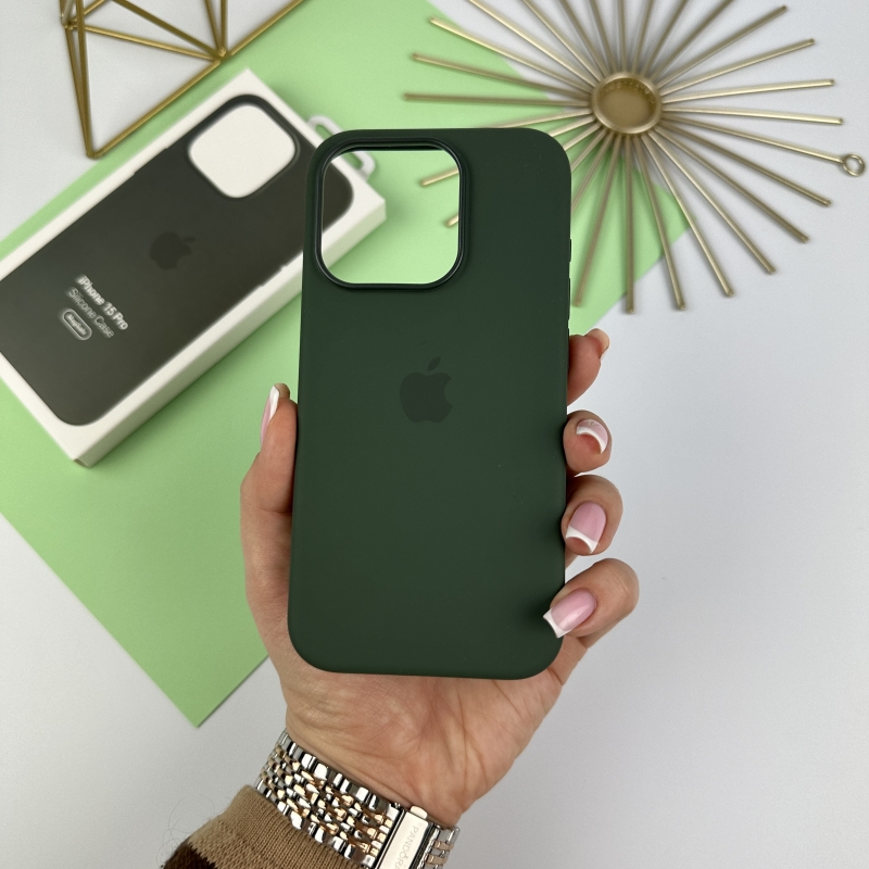 Силиконовый чехол ТОП для iPhone 15 Pro Зеленый