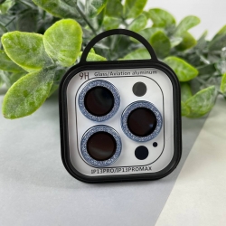 Захисні лінзи для камер iPhone 13 Pro / 13 Pro Max Blue glitter 