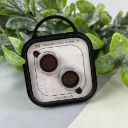 Защитные линзы для камер iPhone 14 / 14 Plus Silver glitter