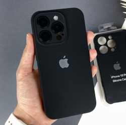 Силіконовий чохол на Айфон 15 Pro c закритим низом та камерами | iPhone 15 Pro Чорний (18)