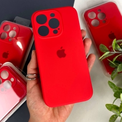 Силіконовий чохол на Айфон 15 Pro c закритим низом та камерами | iPhone 15 Pro Червоний (14)
