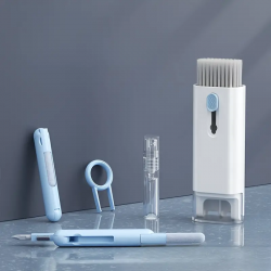 Набір 7 в 1 для чищення електроніки та гаджетів: клавіатури, навушників, монітора ПК, мобільного телефону, ноутбука, AirPods, смарт-годинників Синій