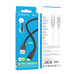 Кабель USB Hoco X89 Wind Micro 3A (Усиленный) Black