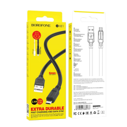 Кабель USB Hoco X89 Wind Micro 3A (Усиленный) Black