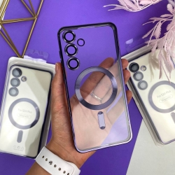 Чехол с MagSafe Color Silicone Case with MagSafe for Samsung S24 Plus Фиолетовый