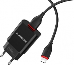 Зарядное устройство Borofone BA20A c кабелем USB to Lightning Black