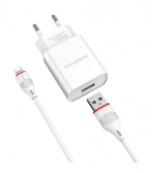 Зарядное устройство Borofone BA20A c кабелем USB to Lightning White