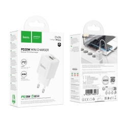 Сетевое зарядное устройство (СЗУ) Hoco C80A PD 20W+QC3.0 Type-C + Usb White