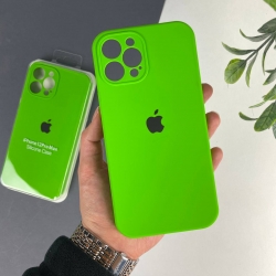 Силіконовий чохол із закритими камерами на iPhone 12 Pro Max  Салатовий (40)