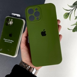 Силіконовий чохол із закритими камерами на iPhone 12 Pro Max  Зелений (45)