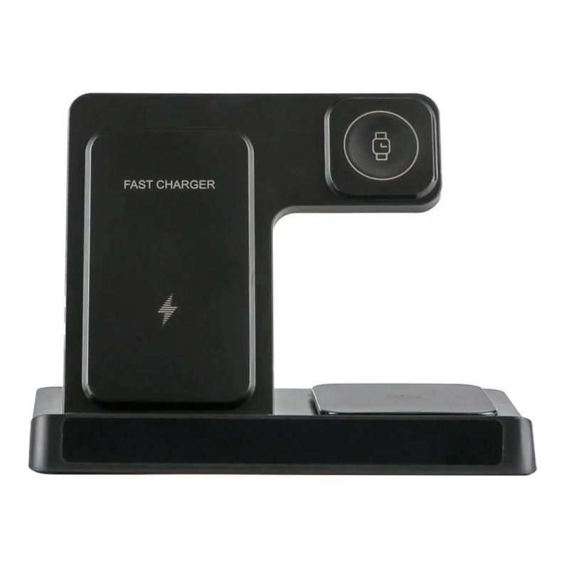 Док станція зарядка бездротова Qi Fast Wireless Charger 15W, Watch/AirPods/Phone, watches 