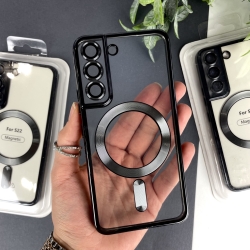 Чехол с MagSafe Color Silicone Case with MagSafe for Samsung S22 Черный