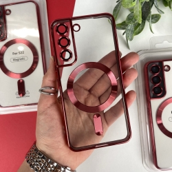 Чехол с MagSafe Color Silicone Case with MagSafe for Samsung S22 Красный