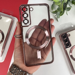 Чехол с MagSafe Color Silicone Case with MagSafe for Samsung S22 Розовый