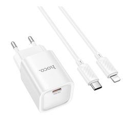 Сетевое Зарядное Устройство Hoco C148A 1USB-C PD/QC 30W+Type-C to Lightning 